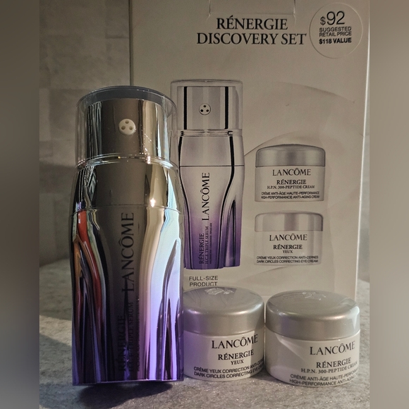 Lancome Renergie Discovery Set HCF Triple Serum 0.7oz + Peptide & Eye Creams